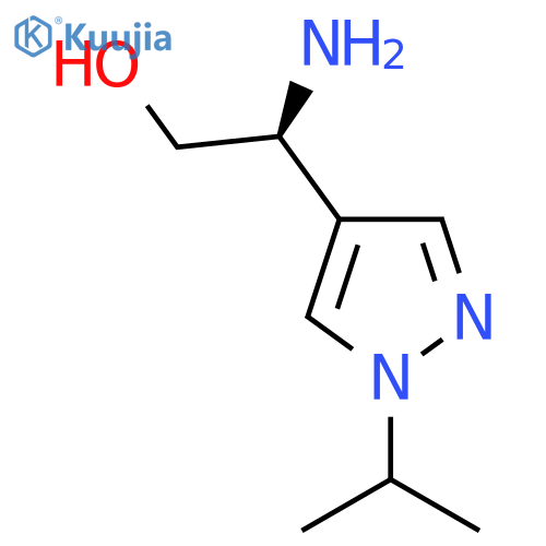 (2S)-2-amino-2-1-(propan-2-yl)-1H-pyrazol-4-ylethan-1-ol structure