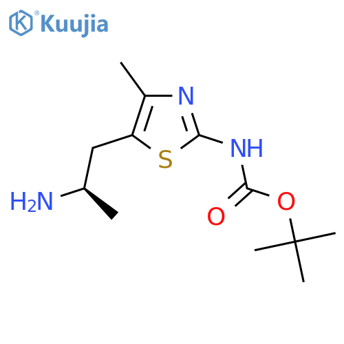 tert-butyl N-{5-(2R)-2-aminopropyl-4-methyl-1,3-thiazol-2-yl}carbamate structure