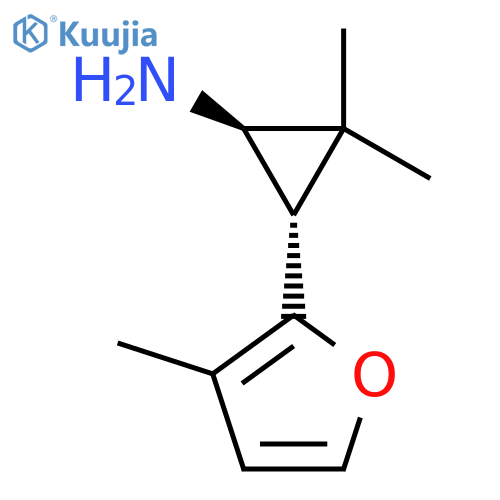 rac-(1R,3S)-2,2-dimethyl-3-(3-methylfuran-2-yl)cyclopropan-1-amine structure