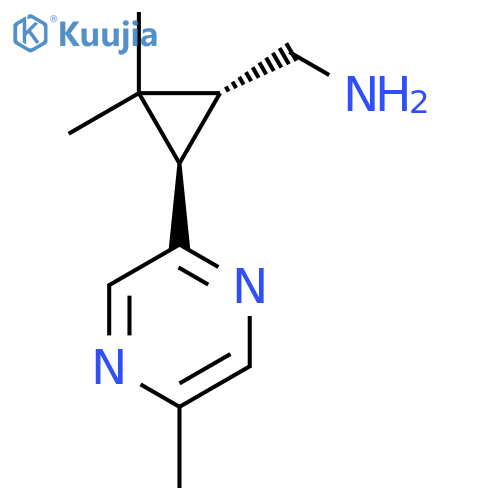 rac-(1R,3R)-2,2-dimethyl-3-(5-methylpyrazin-2-yl)cyclopropylmethanamine structure