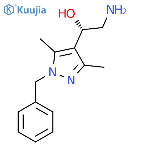 (1S)-2-amino-1-(1-benzyl-3,5-dimethyl-1H-pyrazol-4-yl)ethan-1-ol structure