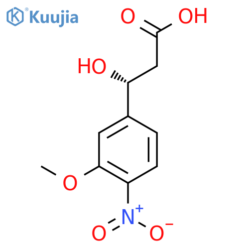 (3R)-3-hydroxy-3-(3-methoxy-4-nitrophenyl)propanoic acid structure