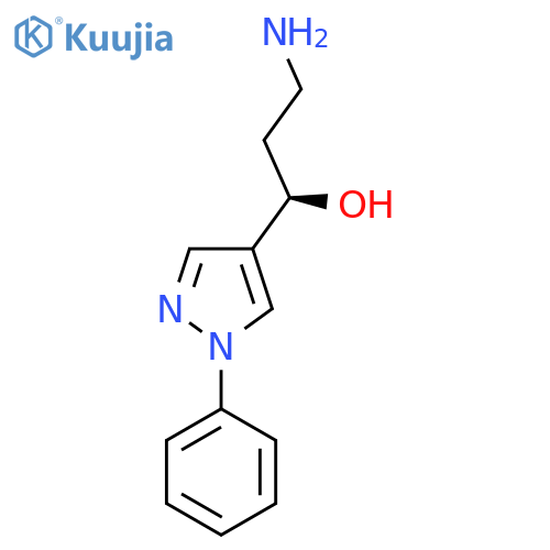 (1R)-3-amino-1-(1-phenyl-1H-pyrazol-4-yl)propan-1-ol structure