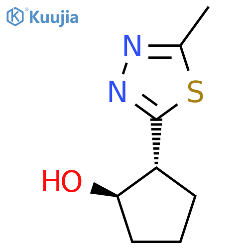 rac-(1R,2R)-2-(5-methyl-1,3,4-thiadiazol-2-yl)cyclopentan-1-ol structure