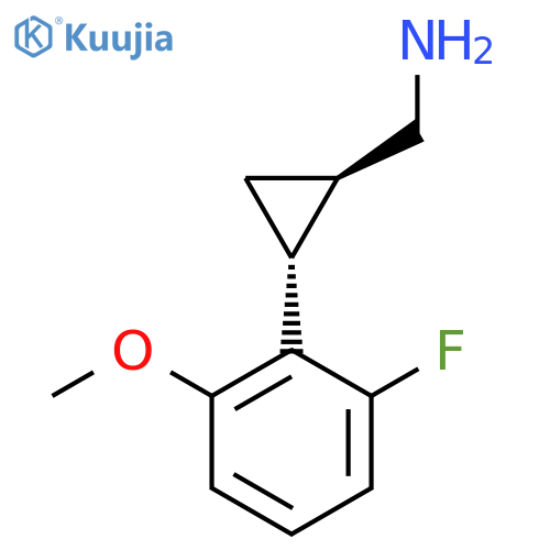 rac-(1R,2R)-2-(2-fluoro-6-methoxyphenyl)cyclopropylmethanamine structure