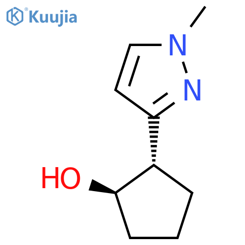rac-(1R,2S)-2-(1-methyl-1H-pyrazol-3-yl)cyclopentan-1-ol structure