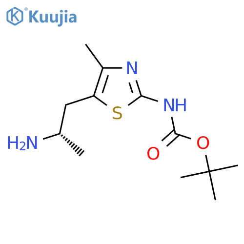 tert-butyl N-{5-(2S)-2-aminopropyl-4-methyl-1,3-thiazol-2-yl}carbamate structure