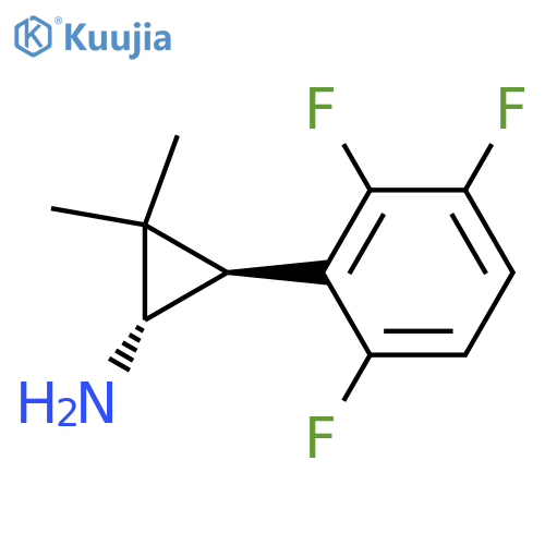 rac-(1R,3R)-2,2-dimethyl-3-(2,3,6-trifluorophenyl)cyclopropan-1-amine structure