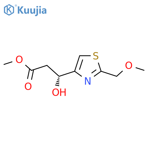 methyl (3R)-3-hydroxy-3-2-(methoxymethyl)-1,3-thiazol-4-ylpropanoate structure