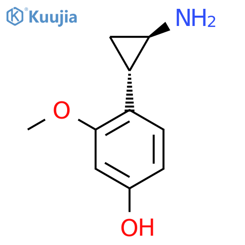 rac-4-(1R,2S)-2-aminocyclopropyl-3-methoxyphenol structure