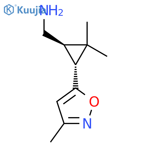 rac-(1R,3R)-2,2-dimethyl-3-(3-methyl-1,2-oxazol-5-yl)cyclopropylmethanamine structure