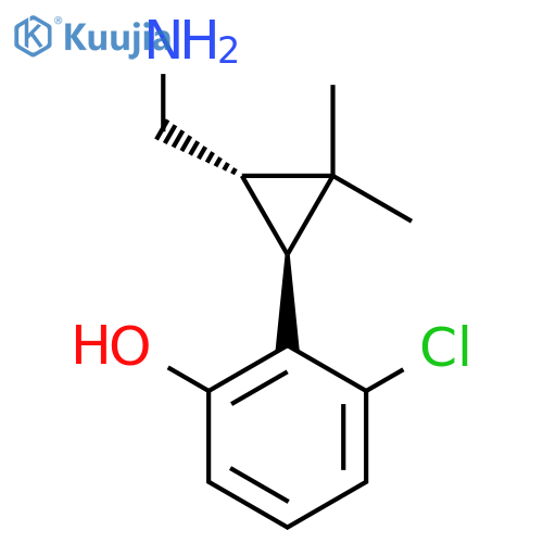 rac-2-(1R,3R)-3-(aminomethyl)-2,2-dimethylcyclopropyl-3-chlorophenol structure
