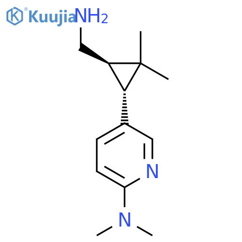 rac-5-(1R,3R)-3-(aminomethyl)-2,2-dimethylcyclopropyl-N,N-dimethylpyridin-2-amine structure