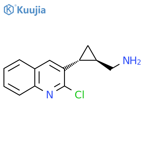 rac-(1R,2R)-2-(2-chloroquinolin-3-yl)cyclopropylmethanamine structure