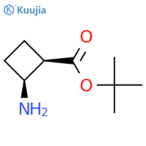 Cyclobutanecarboxylic acid, 2-amino-, 1,1-dimethylethyl ester, (1R,2S)- structure