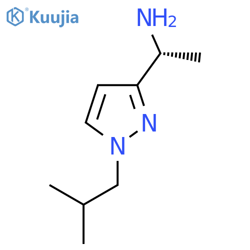 (1R)-1-1-(2-methylpropyl)-1H-pyrazol-3-ylethan-1-amine structure