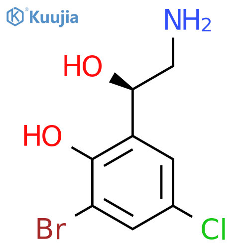 2-(1R)-2-amino-1-hydroxyethyl-6-bromo-4-chlorophenol structure