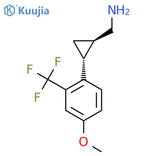rac-(1R,2R)-2-4-methoxy-2-(trifluoromethyl)phenylcyclopropylmethanamine structure