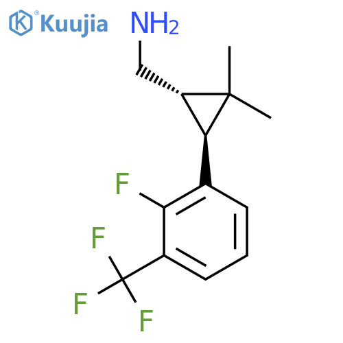 rac-(1R,3R)-3-2-fluoro-3-(trifluoromethyl)phenyl-2,2-dimethylcyclopropylmethanamine structure