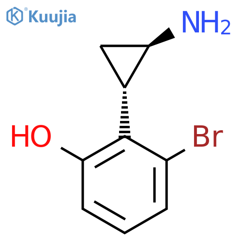 rac-2-(1R,2S)-2-aminocyclopropyl-3-bromophenol structure