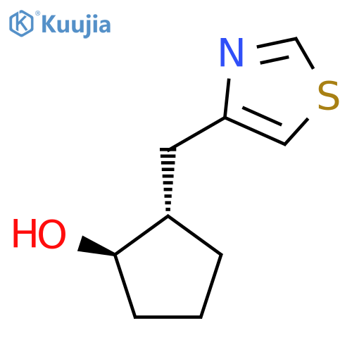 rac-(1R,2S)-2-(1,3-thiazol-4-yl)methylcyclopentan-1-ol structure