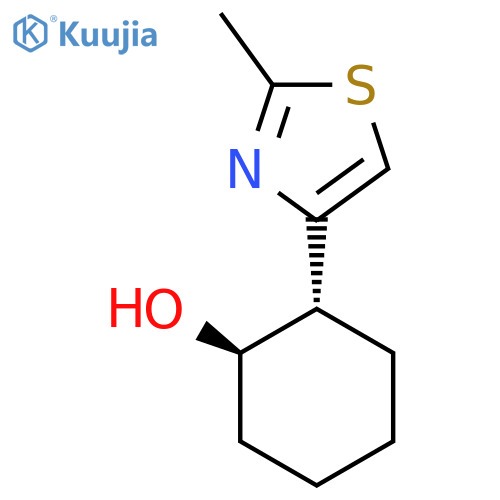 rac-(1R,2S)-2-(2-methyl-1,3-thiazol-4-yl)cyclohexan-1-ol structure
