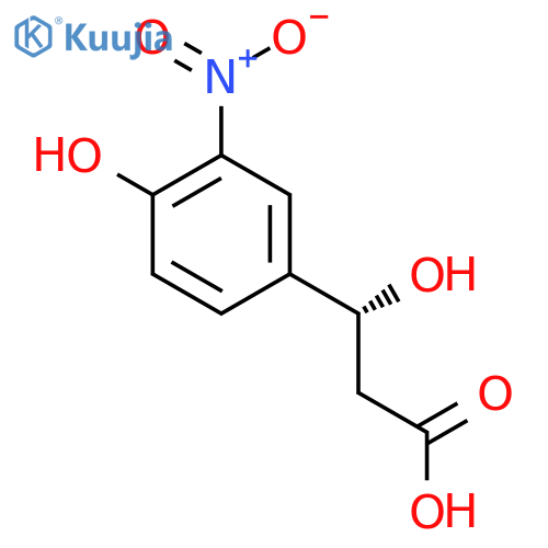 (3R)-3-hydroxy-3-(4-hydroxy-3-nitrophenyl)propanoic acid structure