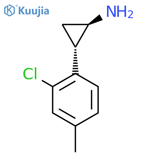 rac-(1R,2S)-2-(2-chloro-4-methylphenyl)cyclopropan-1-amine structure