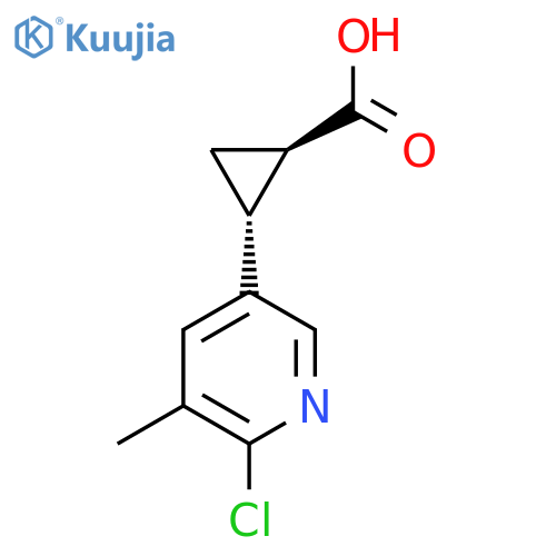 rac-(1R,2R)-2-(6-chloro-5-methylpyridin-3-yl)cyclopropane-1-carboxylic acid structure