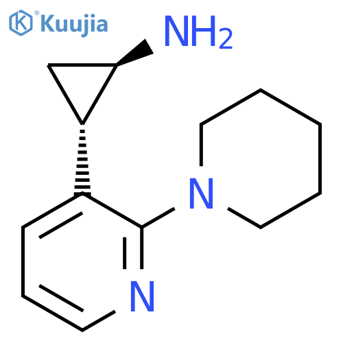 rac-(1R,2S)-2-2-(piperidin-1-yl)pyridin-3-ylcyclopropan-1-amine structure