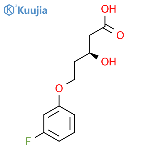 (3S)-5-(3-fluorophenoxy)-3-hydroxypentanoic acid structure