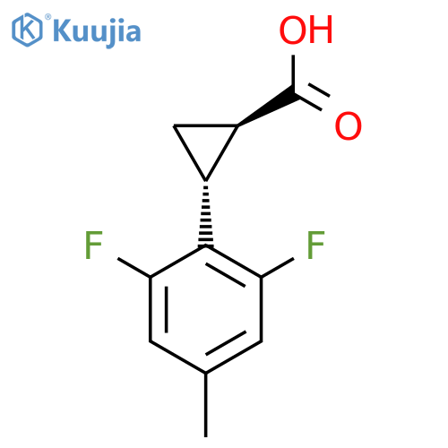 rac-(1R,2R)-2-(2,6-difluoro-4-methylphenyl)cyclopropane-1-carboxylic acid structure