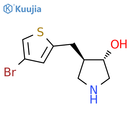 rac-(3R,4S)-4-(4-bromothiophen-2-yl)methylpyrrolidin-3-ol structure
