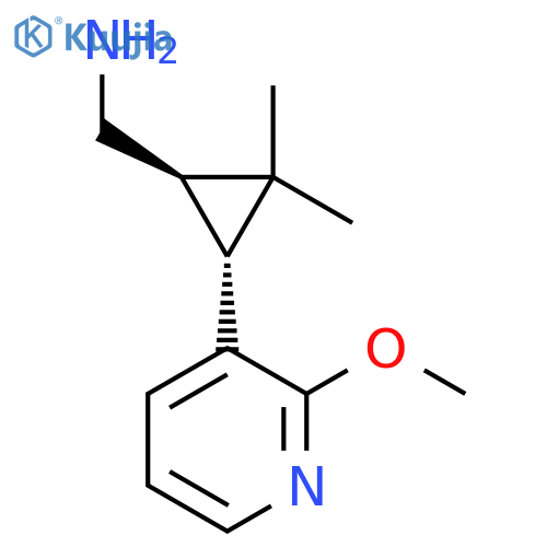 rac-(1R,3R)-3-(2-methoxypyridin-3-yl)-2,2-dimethylcyclopropylmethanamine structure