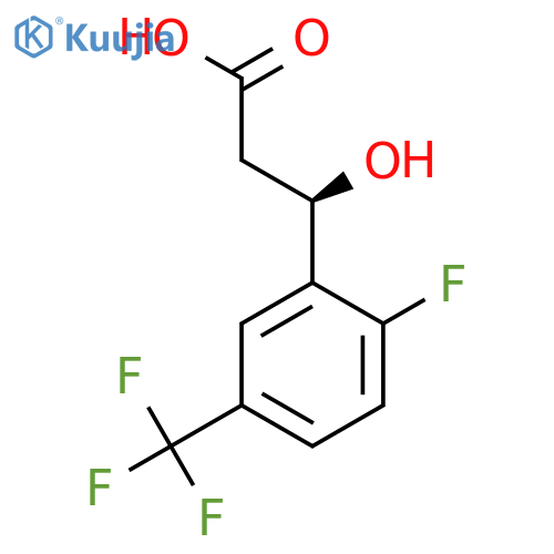(3R)-3-2-fluoro-5-(trifluoromethyl)phenyl-3-hydroxypropanoic acid structure