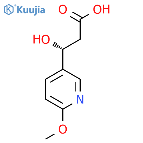 (3R)-3-hydroxy-3-(6-methoxypyridin-3-yl)propanoic acid structure