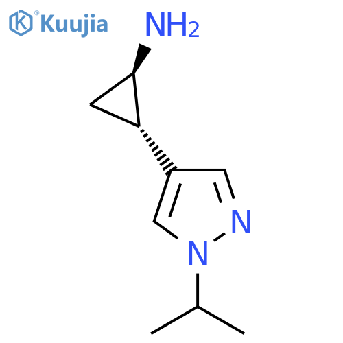 rac-(1R,2S)-2-1-(propan-2-yl)-1H-pyrazol-4-ylcyclopropan-1-amine structure