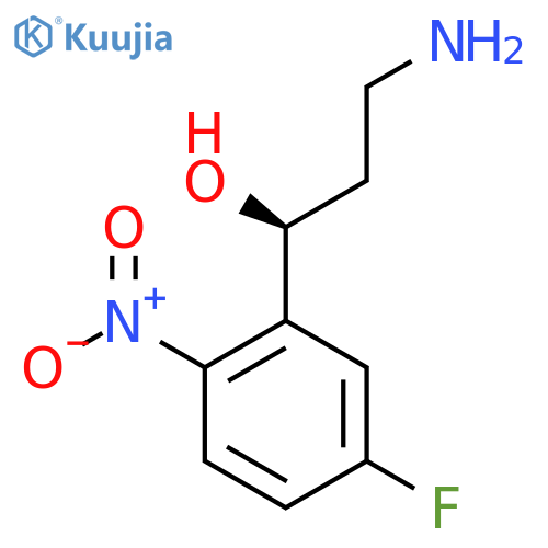 (1S)-3-amino-1-(5-fluoro-2-nitrophenyl)propan-1-ol structure