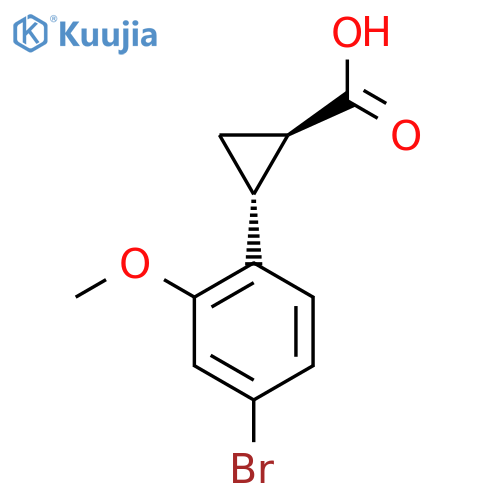 rac-(1R,2R)-2-(4-bromo-2-methoxyphenyl)cyclopropane-1-carboxylic acid structure