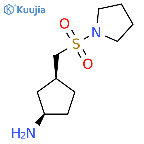 rac-(1R,3S)-3-(pyrrolidine-1-sulfonyl)methylcyclopentan-1-amine structure