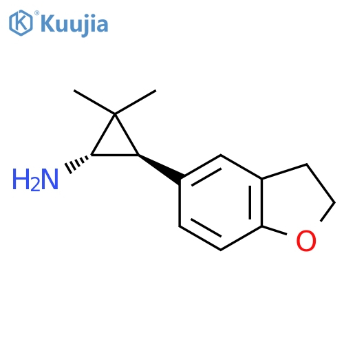 rac-(1R,3S)-3-(2,3-dihydro-1-benzofuran-5-yl)-2,2-dimethylcyclopropan-1-amine structure