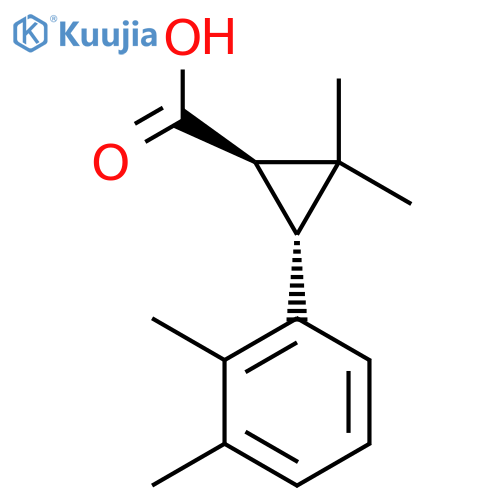rac-(1R,3R)-3-(2,3-dimethylphenyl)-2,2-dimethylcyclopropane-1-carboxylic acid structure
