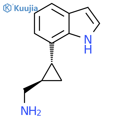 rac-(1R,2R)-2-(1H-indol-7-yl)cyclopropylmethanamine structure