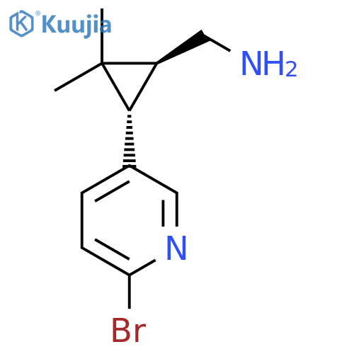 rac-(1R,3R)-3-(6-bromopyridin-3-yl)-2,2-dimethylcyclopropylmethanamine structure