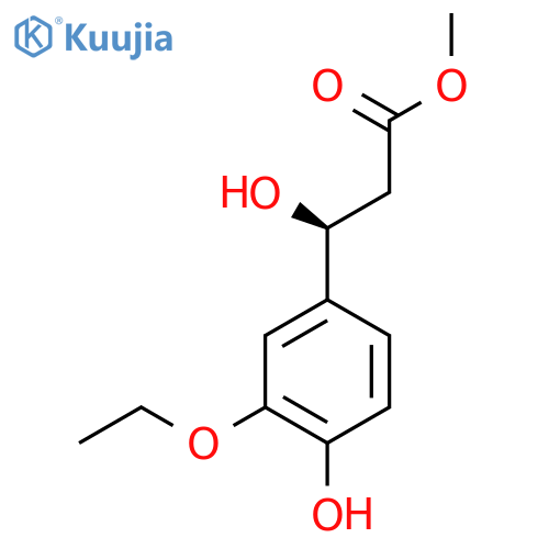 methyl (3S)-3-(3-ethoxy-4-hydroxyphenyl)-3-hydroxypropanoate structure