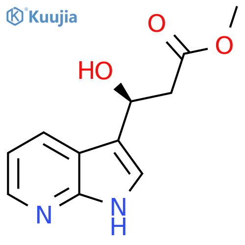 methyl (3S)-3-hydroxy-3-{1H-pyrrolo2,3-bpyridin-3-yl}propanoate structure