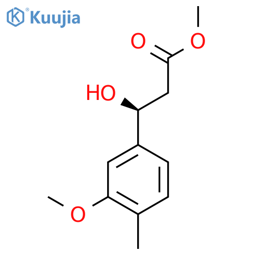 methyl (3S)-3-hydroxy-3-(3-methoxy-4-methylphenyl)propanoate structure