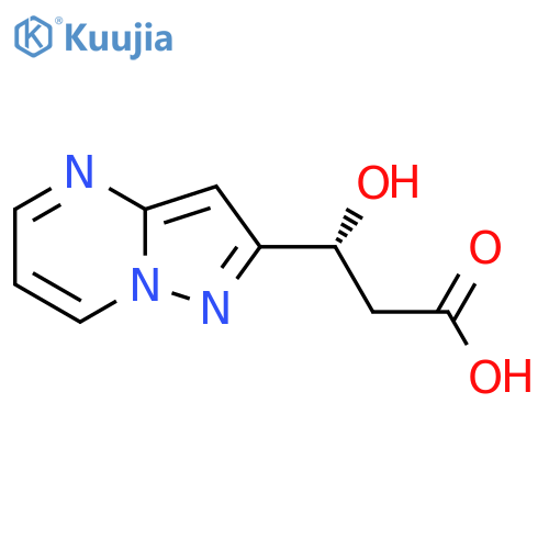 (3R)-3-hydroxy-3-{pyrazolo1,5-apyrimidin-2-yl}propanoic acid structure