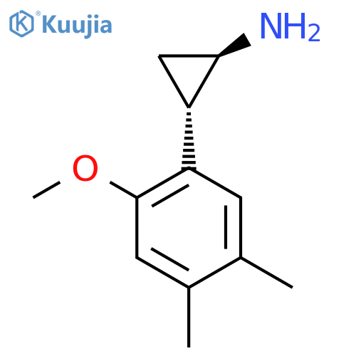 rac-(1R,2S)-2-(2-methoxy-4,5-dimethylphenyl)cyclopropan-1-amine structure
