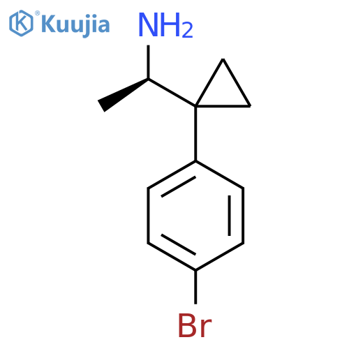 (1R)-1-1-(4-bromophenyl)cyclopropylethan-1-amine structure
